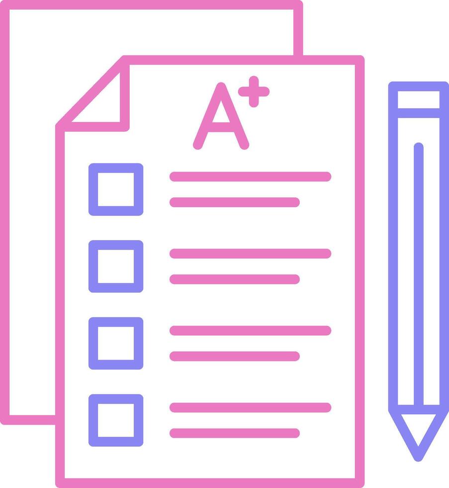 Exam Linear Two Colour Icon vector