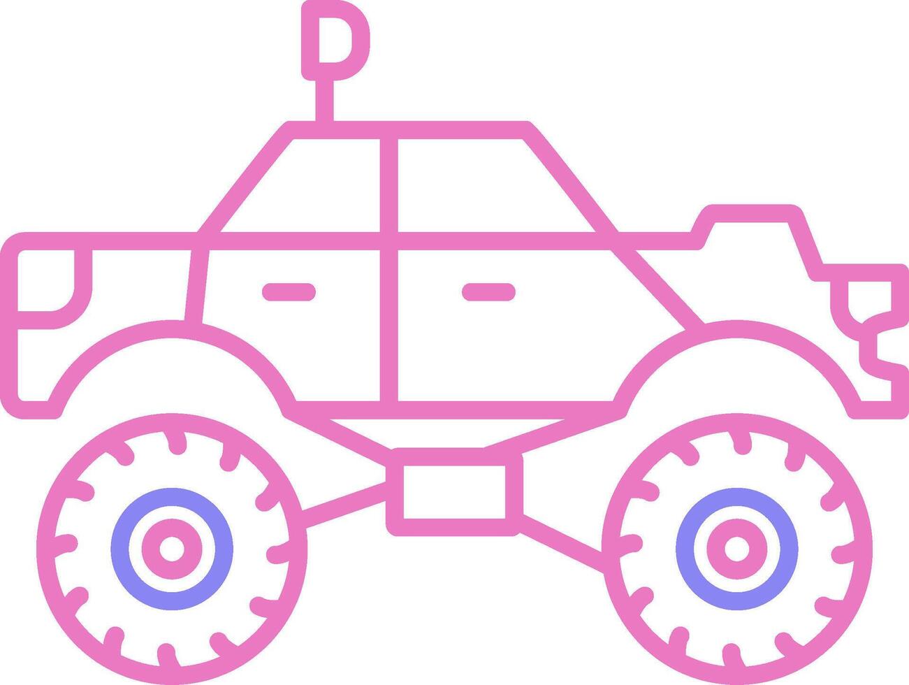 Monster Truck Linear Two Colour Icon vector