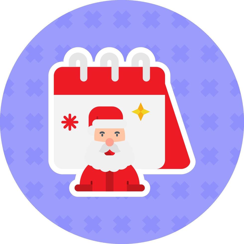 Calender Flat Sticker Icon vector