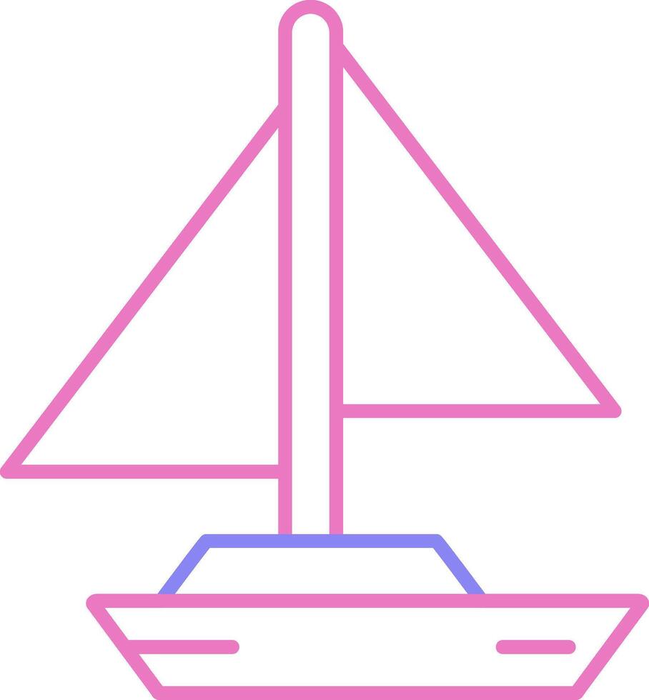 Small Yacht Linear Two Colour Icon vector