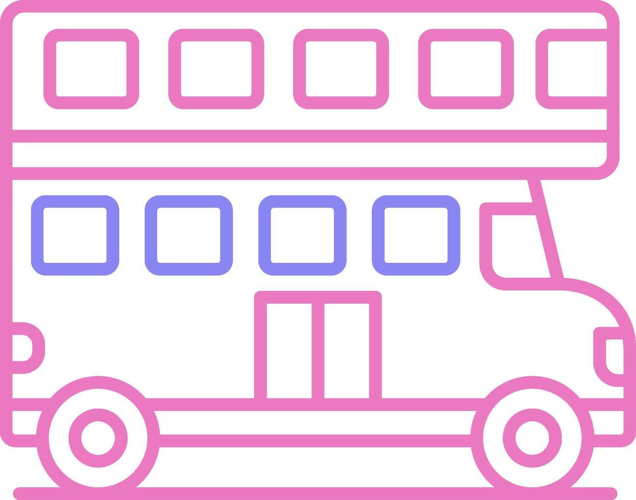 doble autobús lineal dos color icono vector