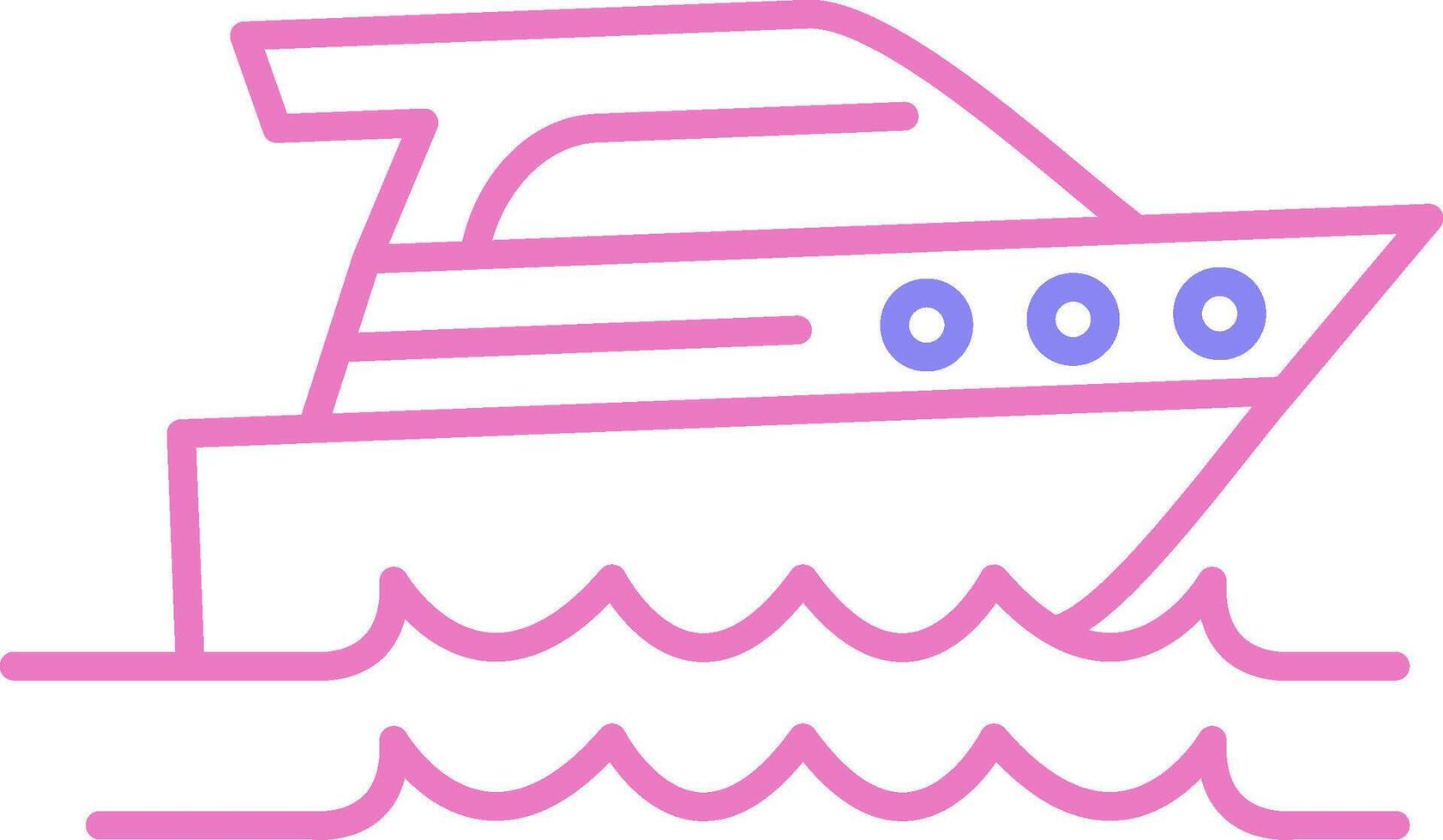 Speed Boat Linear Two Colour Icon vector