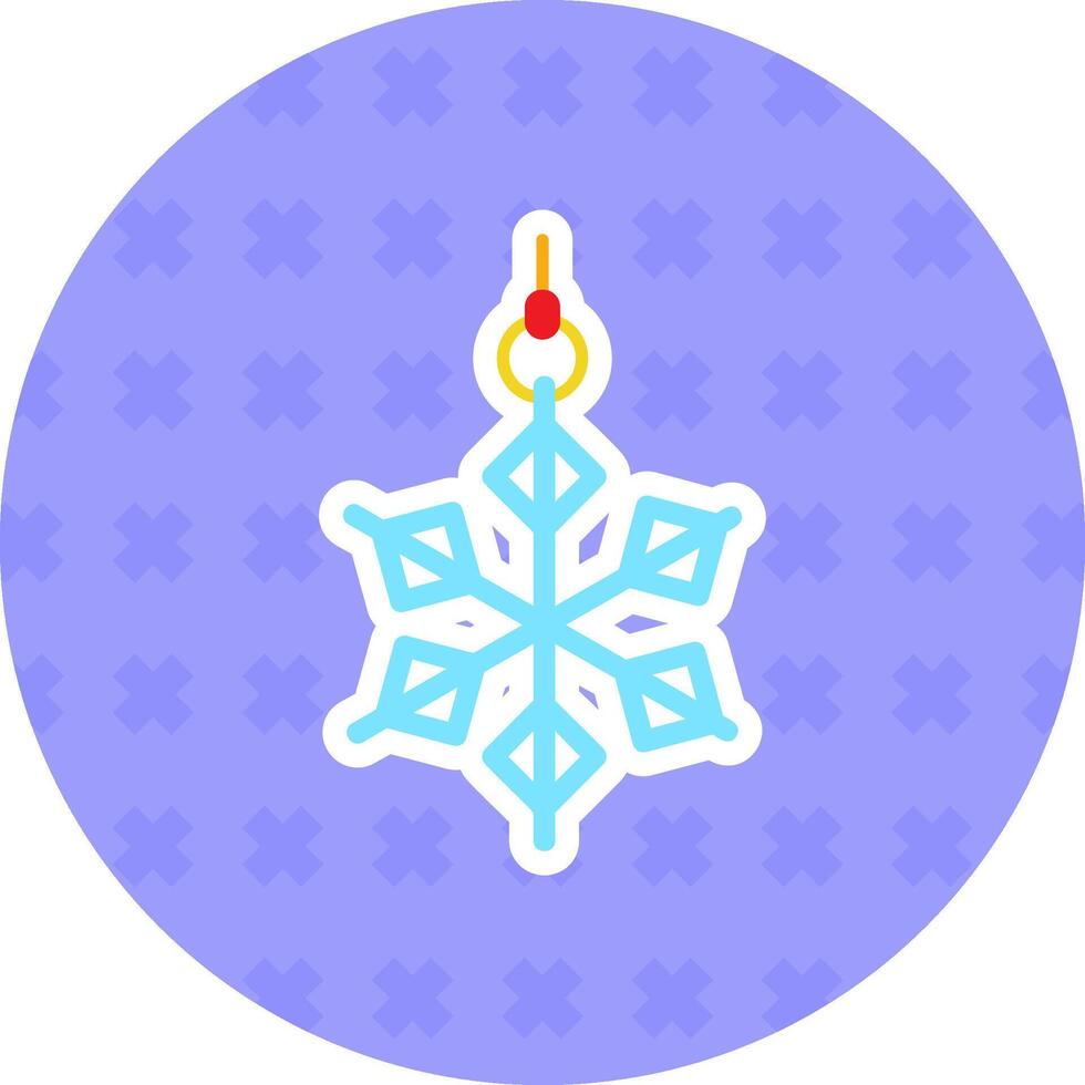 copo de nieve plano pegatina icono vector