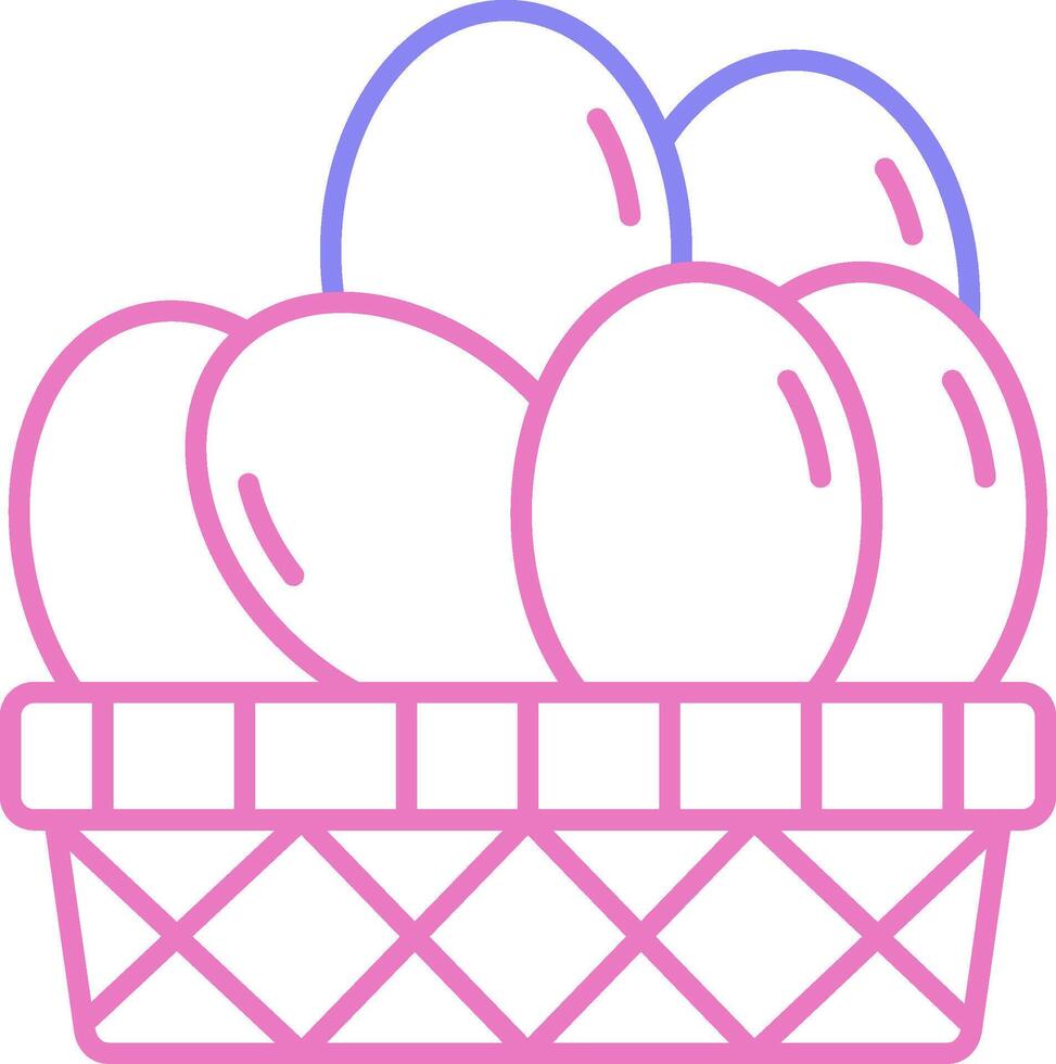 Eggs Basket Linear Two Colour Icon vector