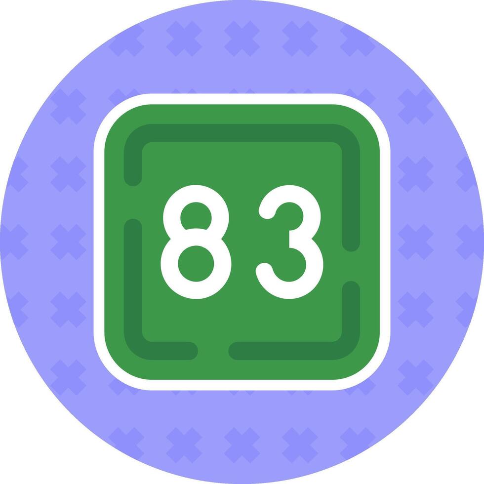 Eighty Three Flat Sticker Icon vector
