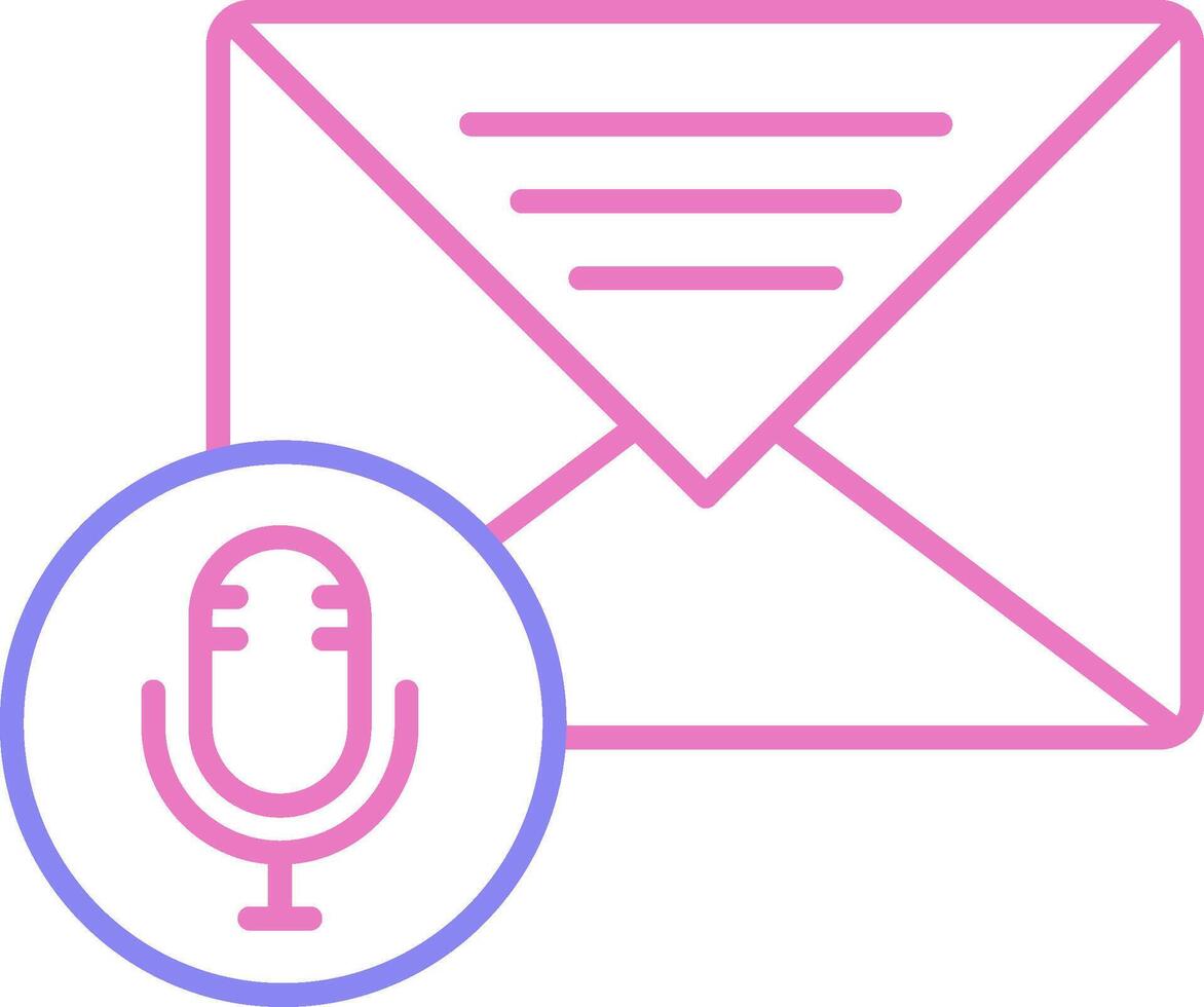 Audio Message Linear Two Colour Icon vector