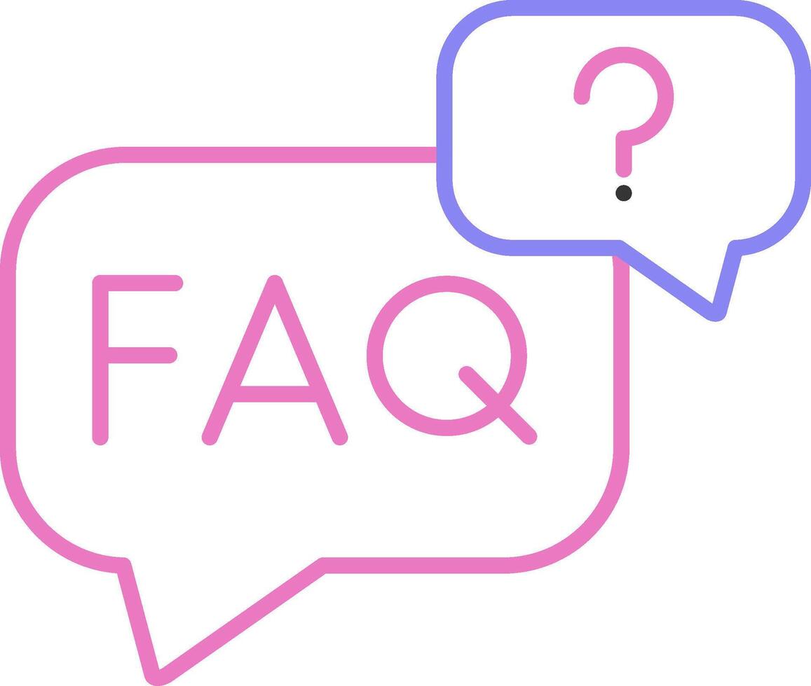 Faq Linear Two Colour Icon vector