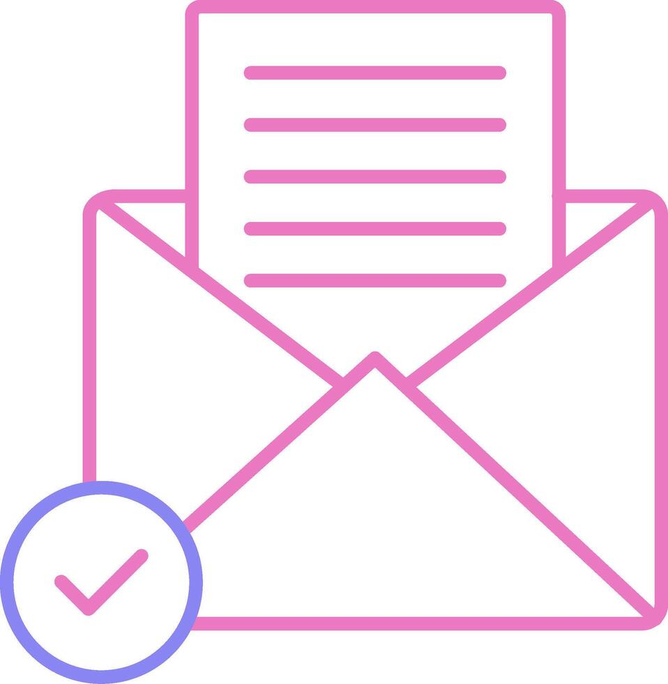 Open Email Linear Two Colour Icon vector