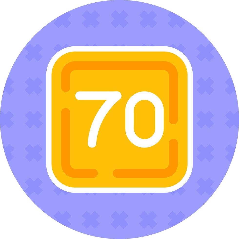 Seventy Flat Sticker Icon vector