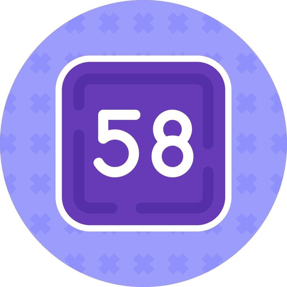 Fifty Eight Flat Sticker Icon vector