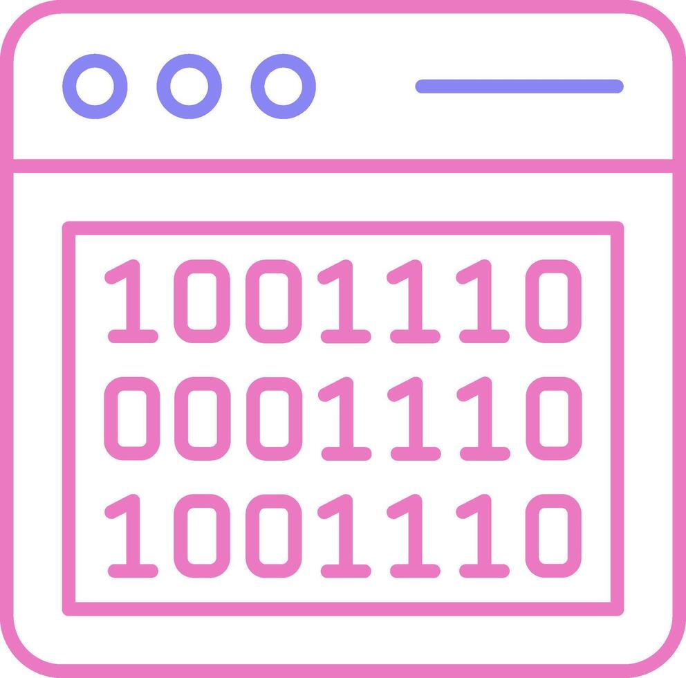 Binary Code Linear Two Colour Icon vector