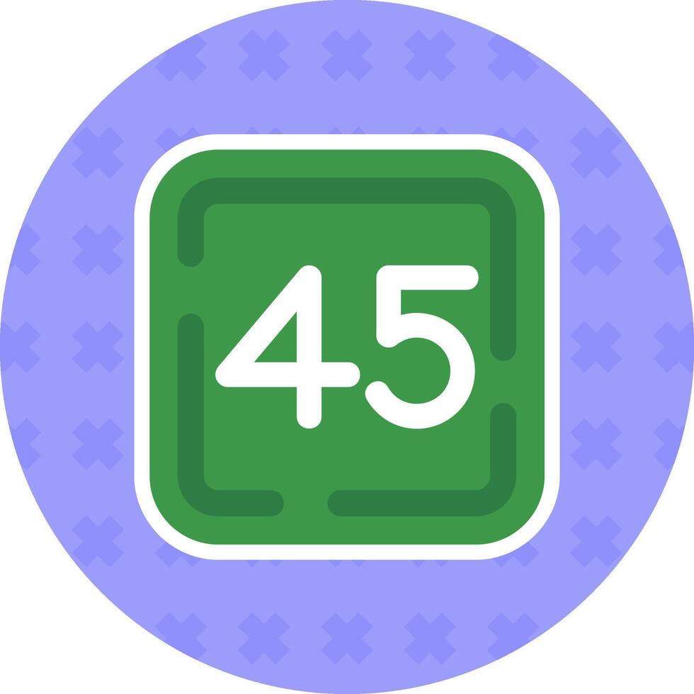 Forty Five Flat Sticker Icon vector