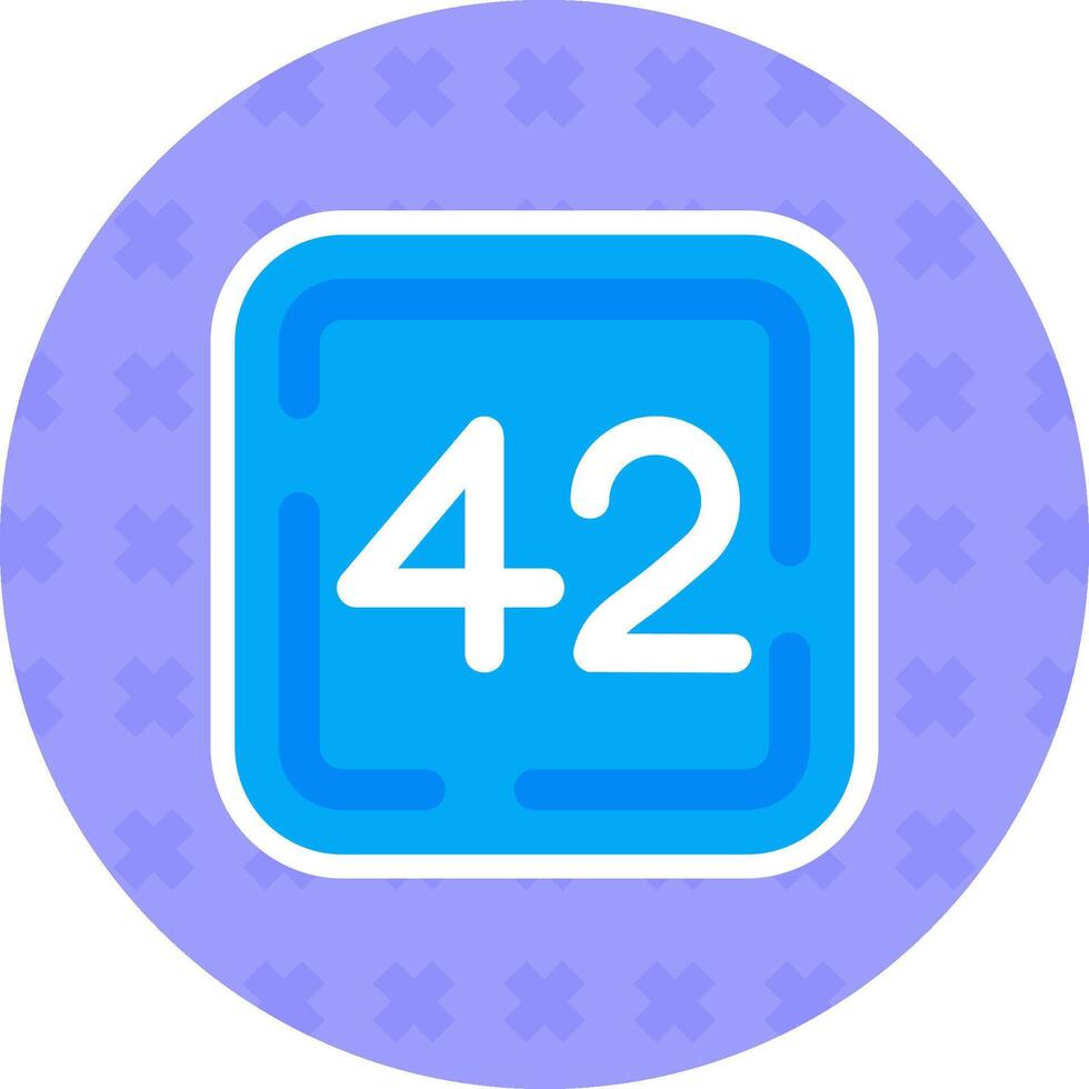 Forty Two Flat Sticker Icon vector