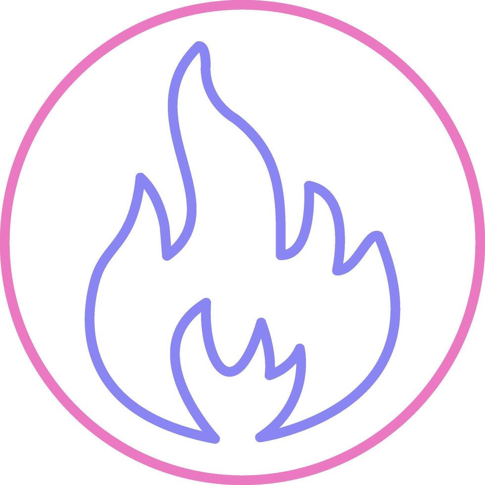 Flame Linear Two Colour Icon vector