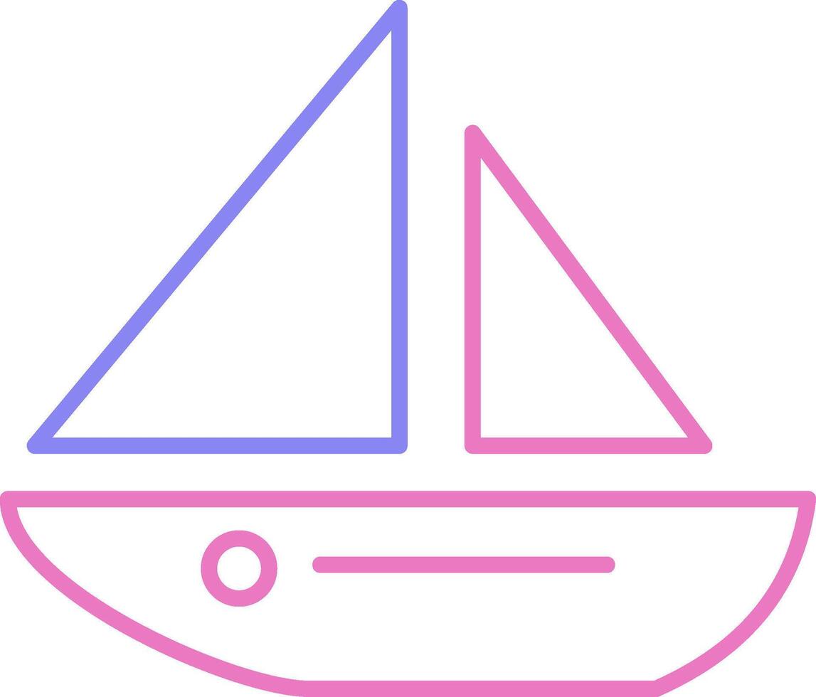 Dinghy Linear Two Colour Icon vector