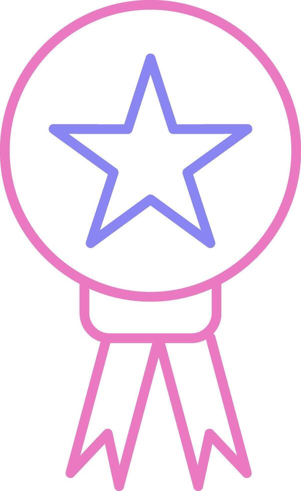 Star Medal Linear Two Colour Icon vector