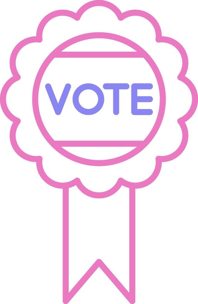 Vote Badge Linear Two Colour Icon vector