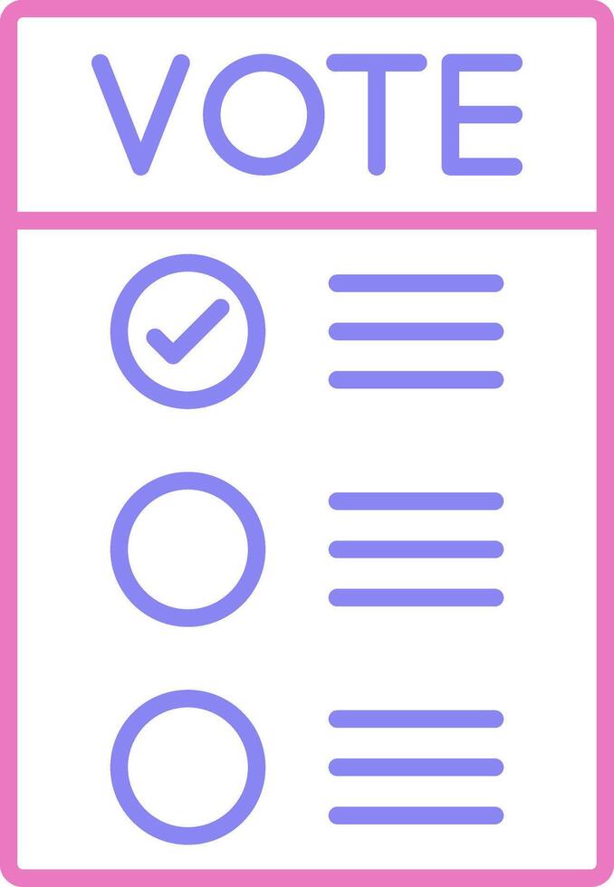 Number of vote Linear Two Colour Icon vector