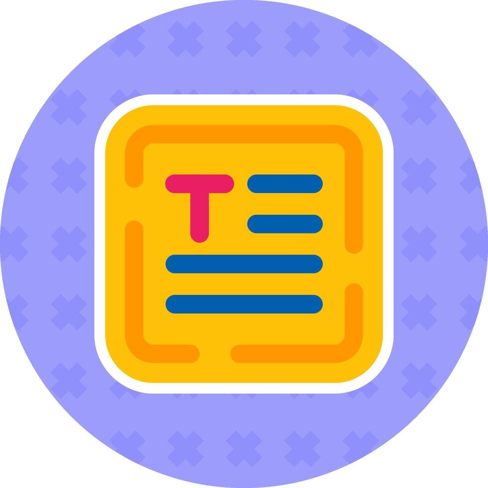 Align text Flat Sticker Icon vector