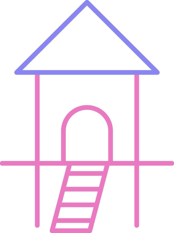 Hut Linear Two Colour Icon vector