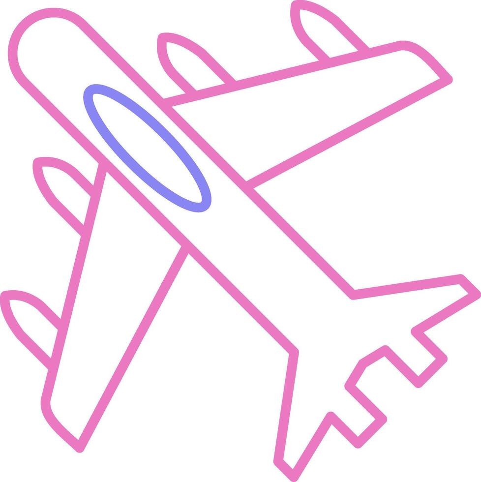 Jet Plane Linear Two Colour Icon vector