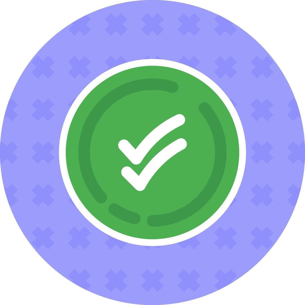 Double check Flat Sticker Icon vector