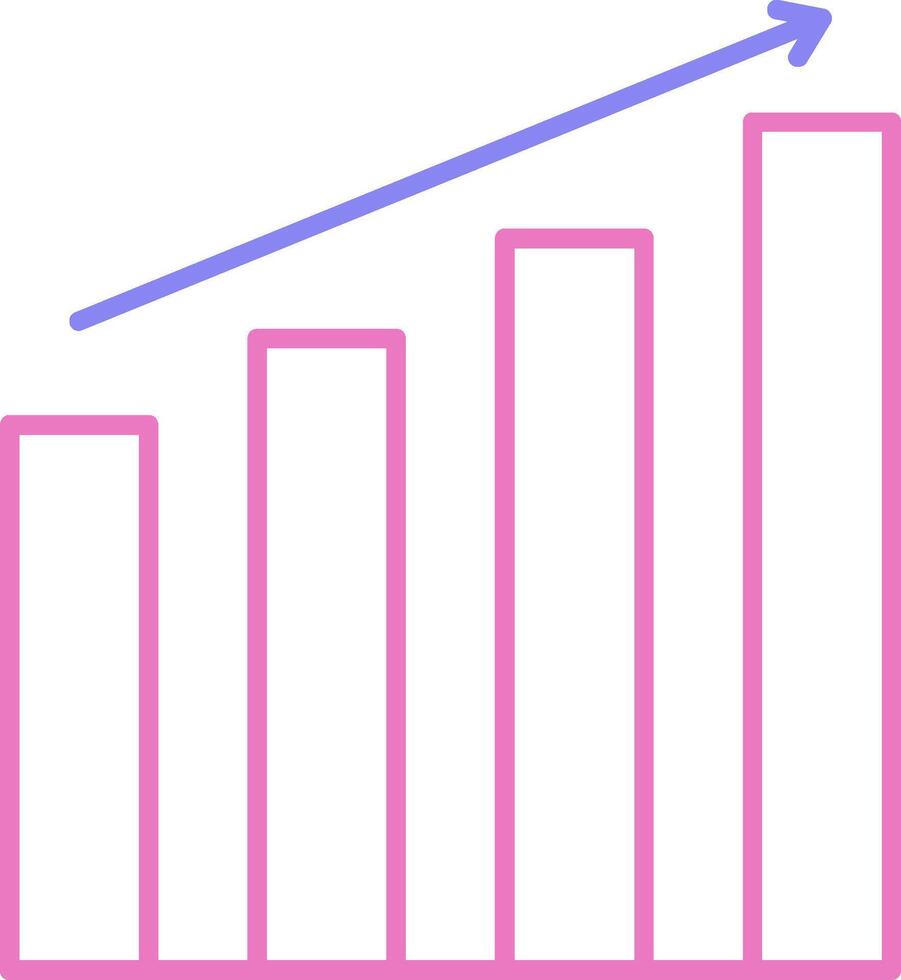 Bar Graph Linear Two Colour Icon vector