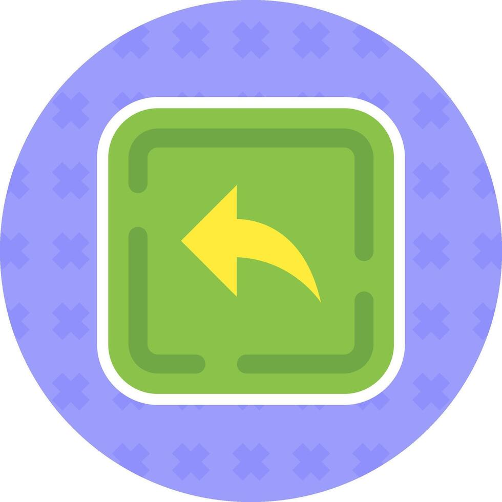 Left arrow Flat Sticker Icon vector