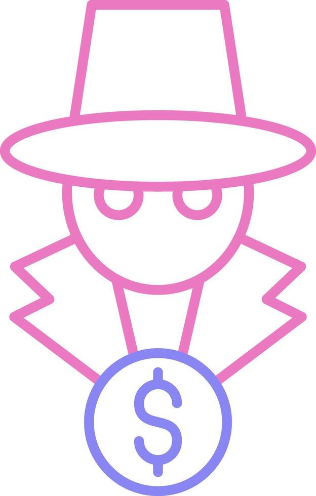Fraud Linear Two Colour Icon vector