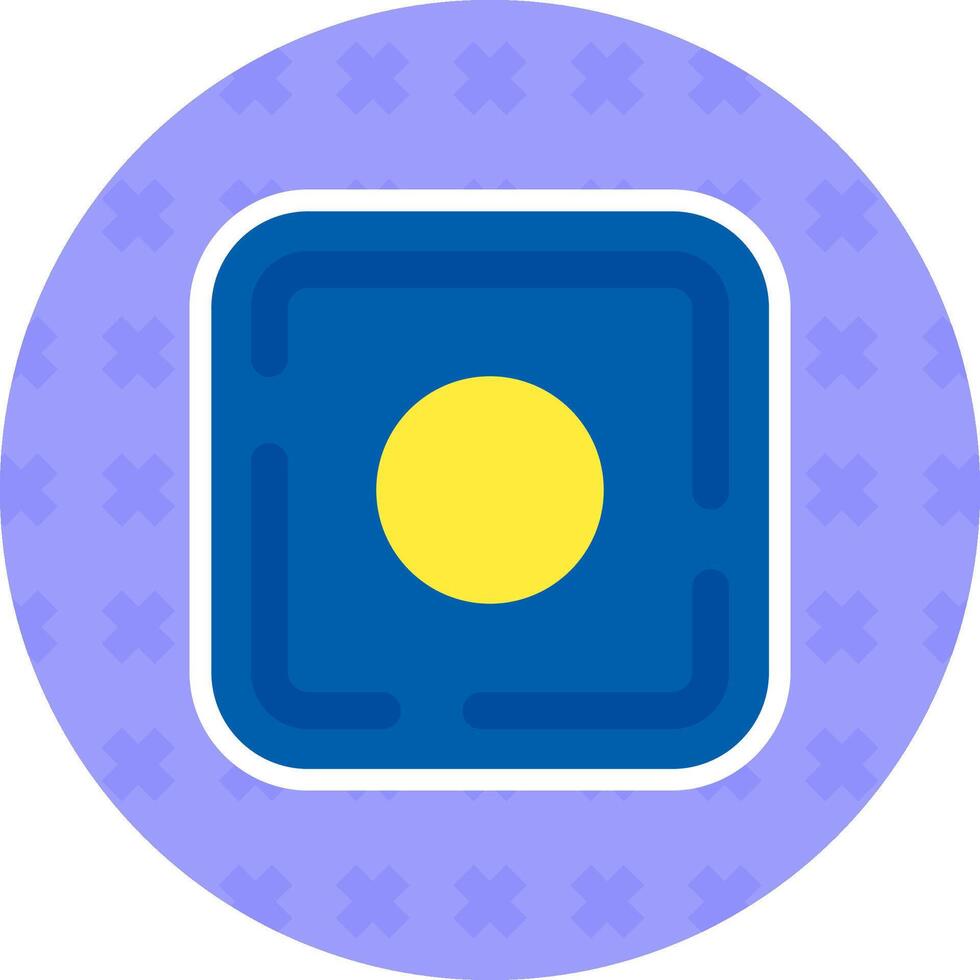 Dot Flat Sticker Icon vector