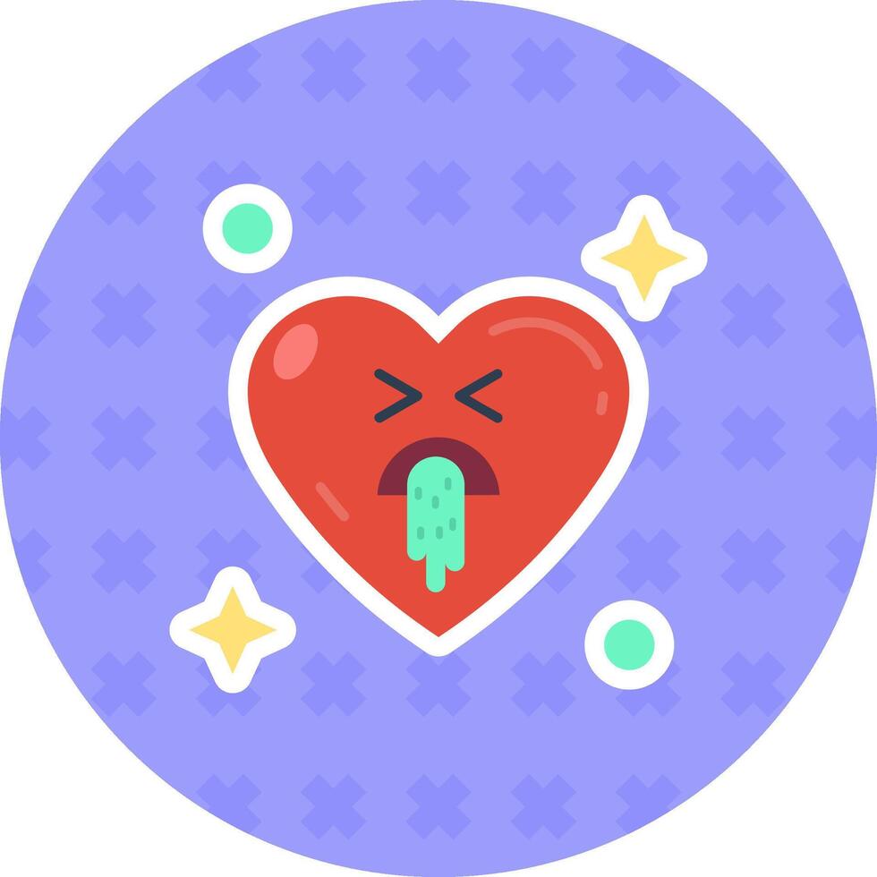 Vomit Flat Sticker Icon vector