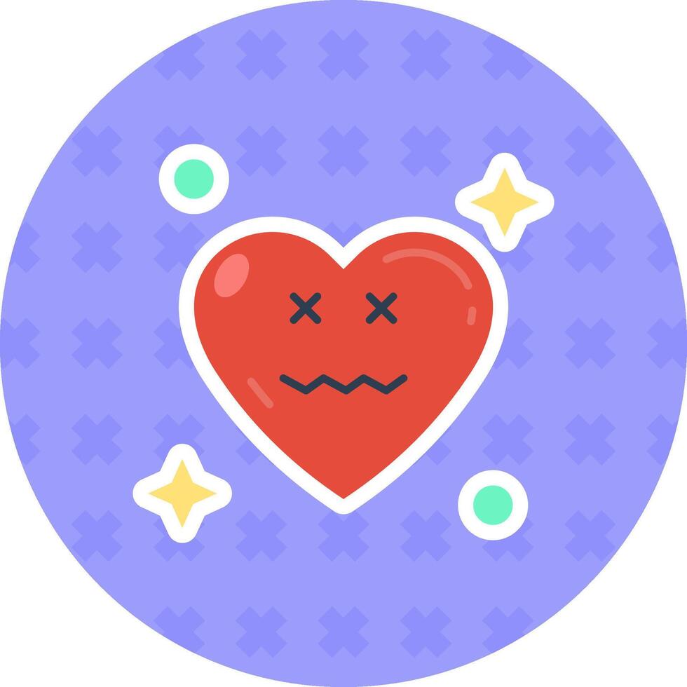 Dead Flat Sticker Icon vector