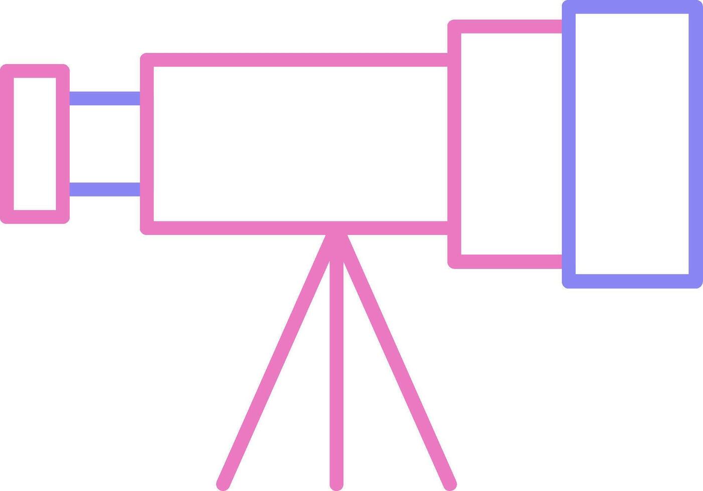 Telescope Linear Two Colour Icon vector