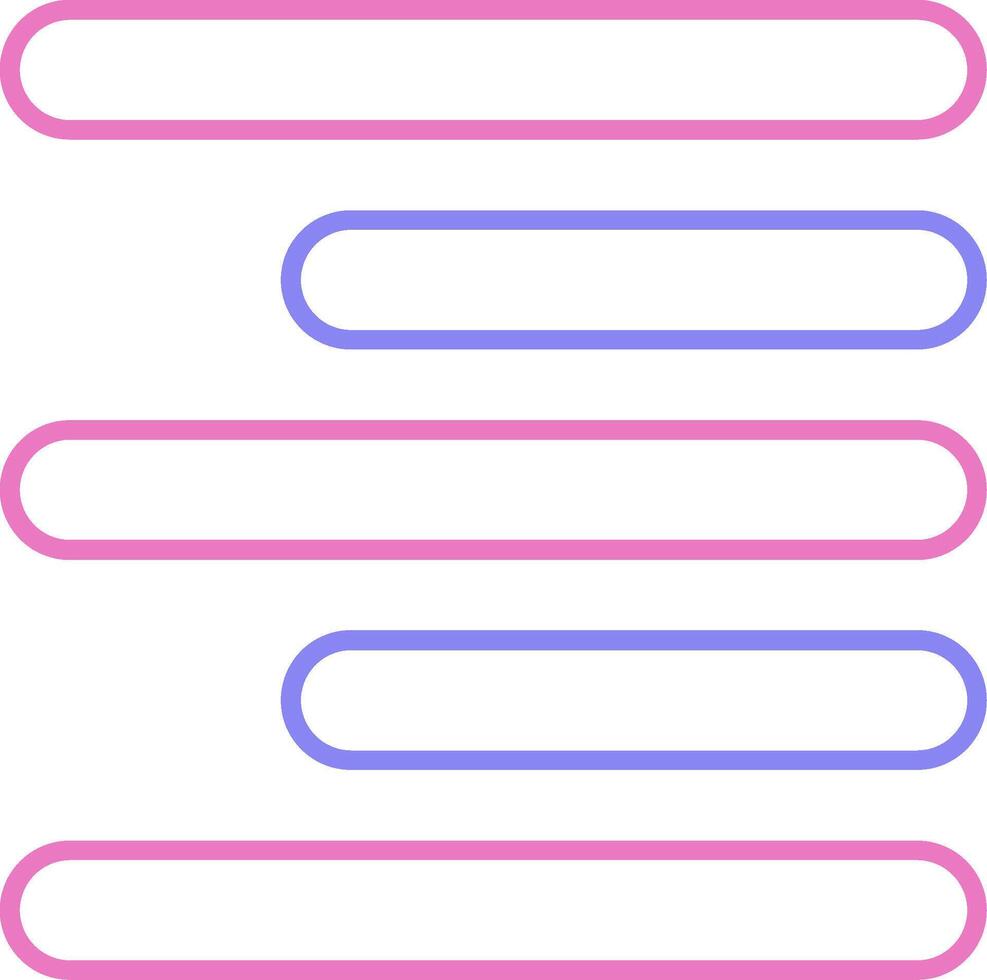 Horizontal Right Align Linear Two Colour Icon vector
