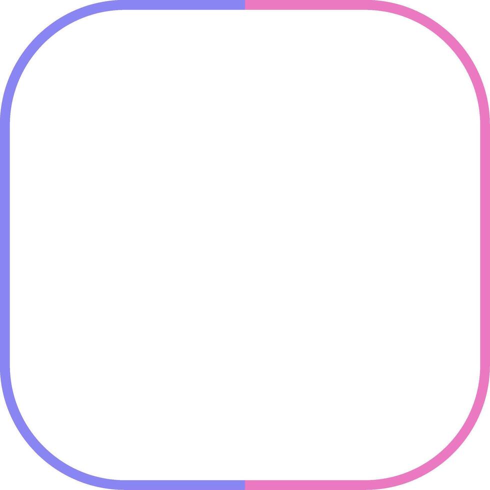 Round Corner Linear Two Colour Icon vector