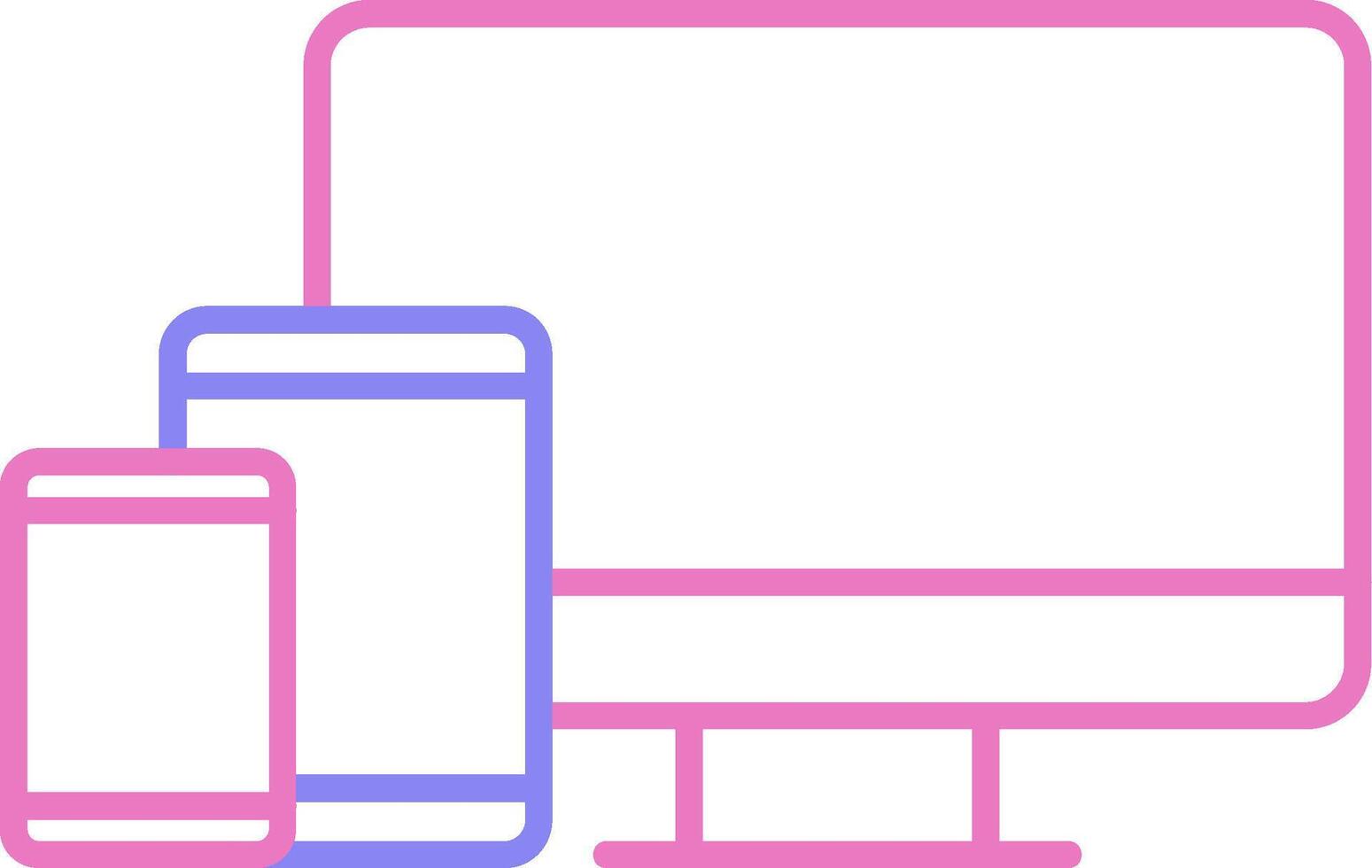 Responsive Design Linear Two Colour Icon vector