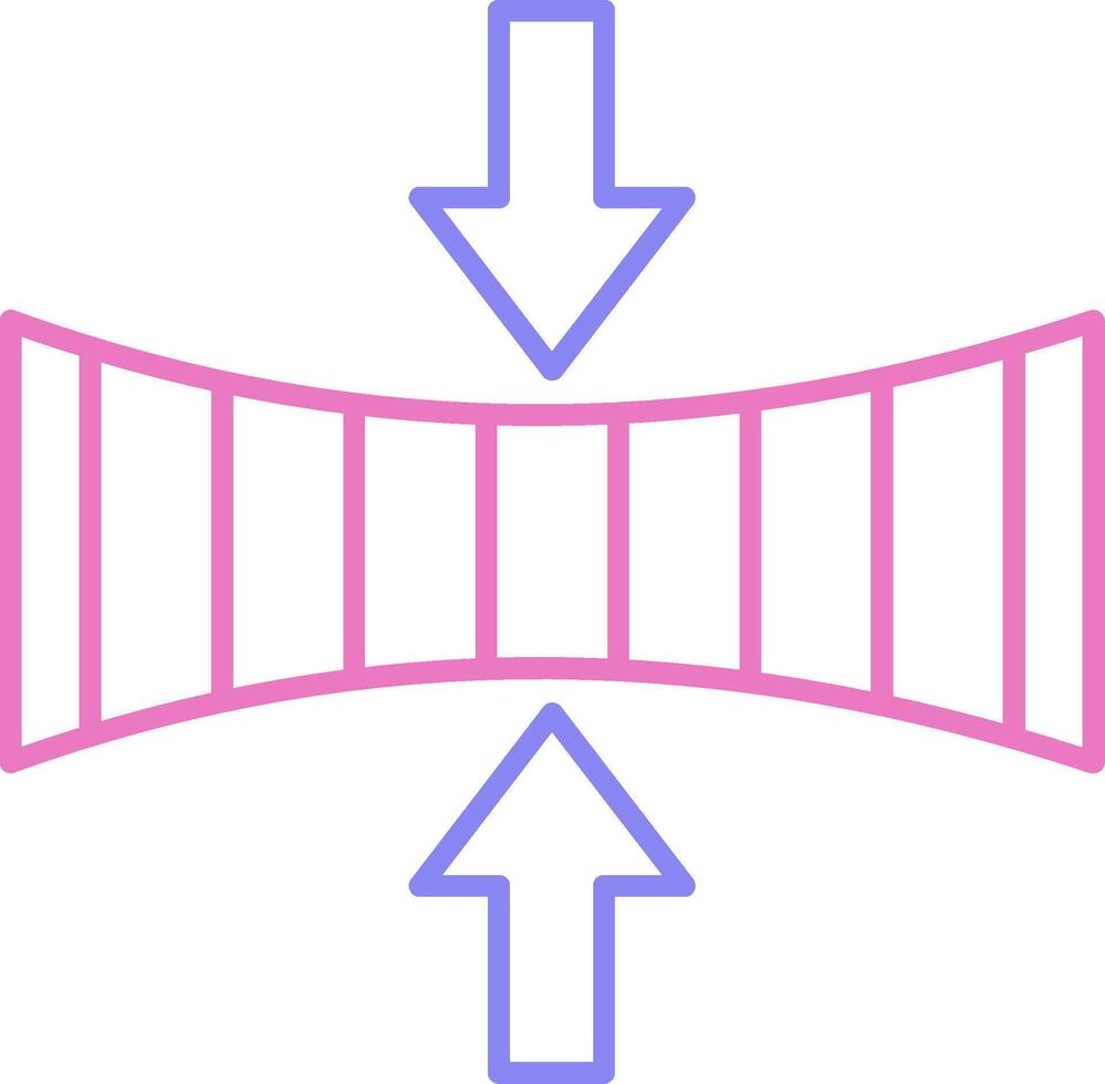 elasticidad lineal dos color icono vector