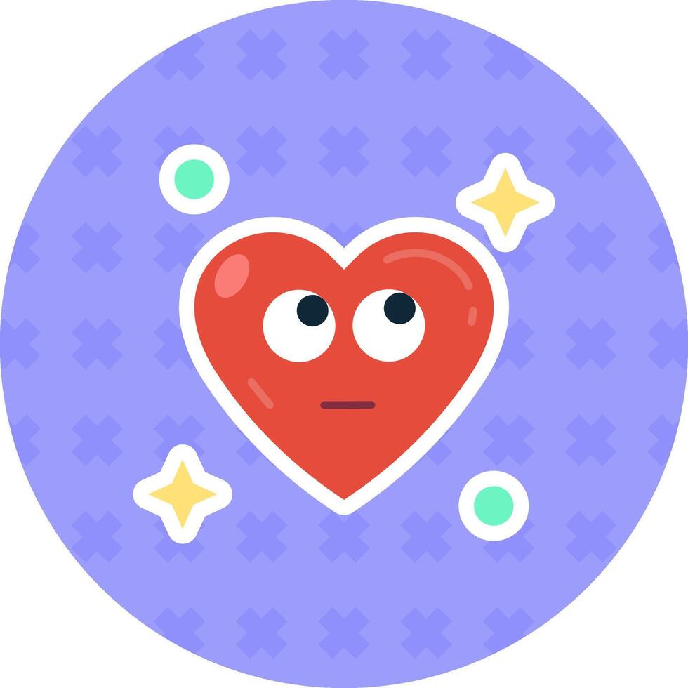 Rolling eyes Flat Sticker Icon vector