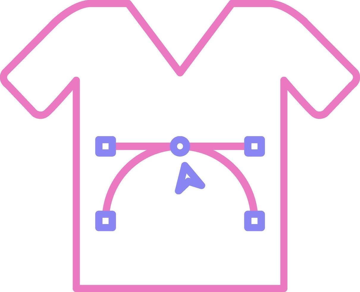 Shirt Design Linear Two Colour Icon vector