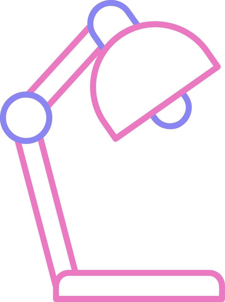 Desk Lamp Linear Two Colour Icon vector