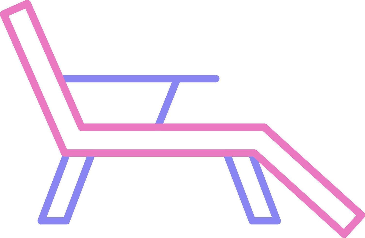 Deck Chair Linear Two Colour Icon vector