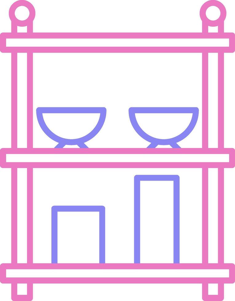 Shelves Linear Two Colour Icon vector