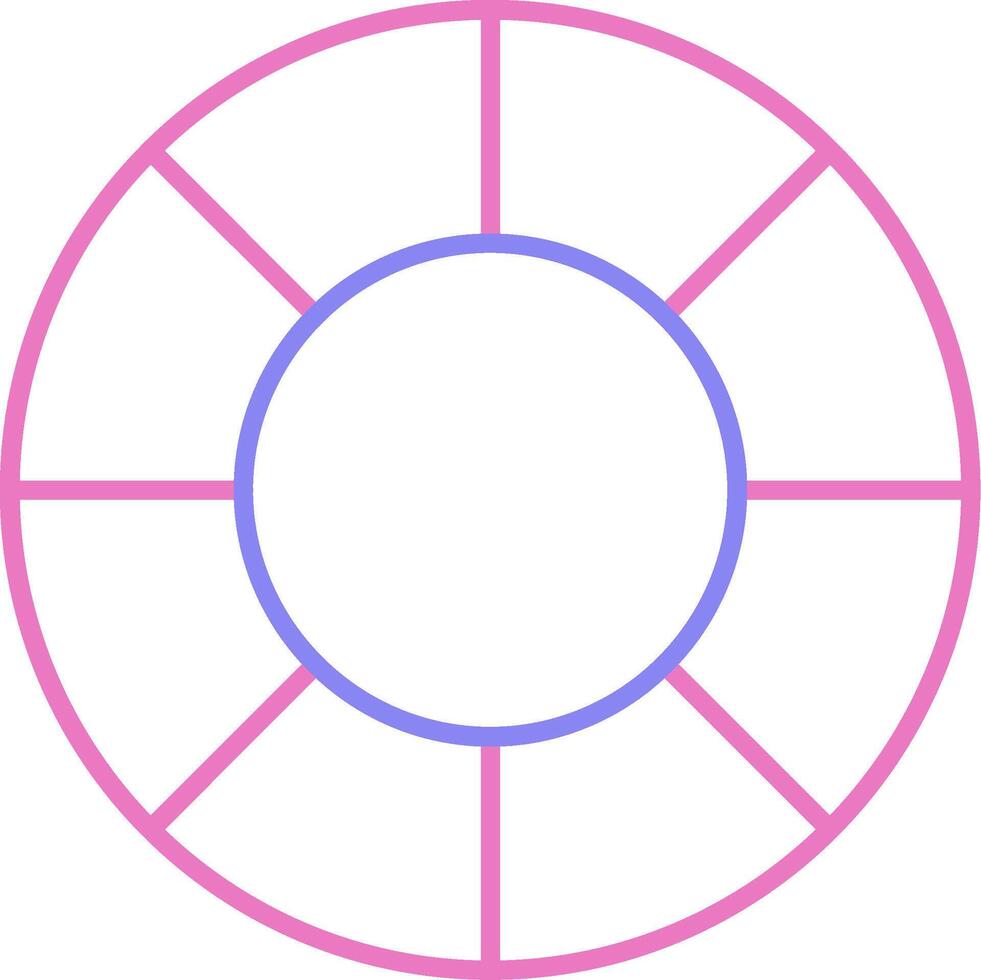 Color Wheel Linear Two Colour Icon vector