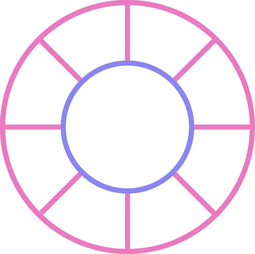 Color Wheel Linear Two Colour Icon vector