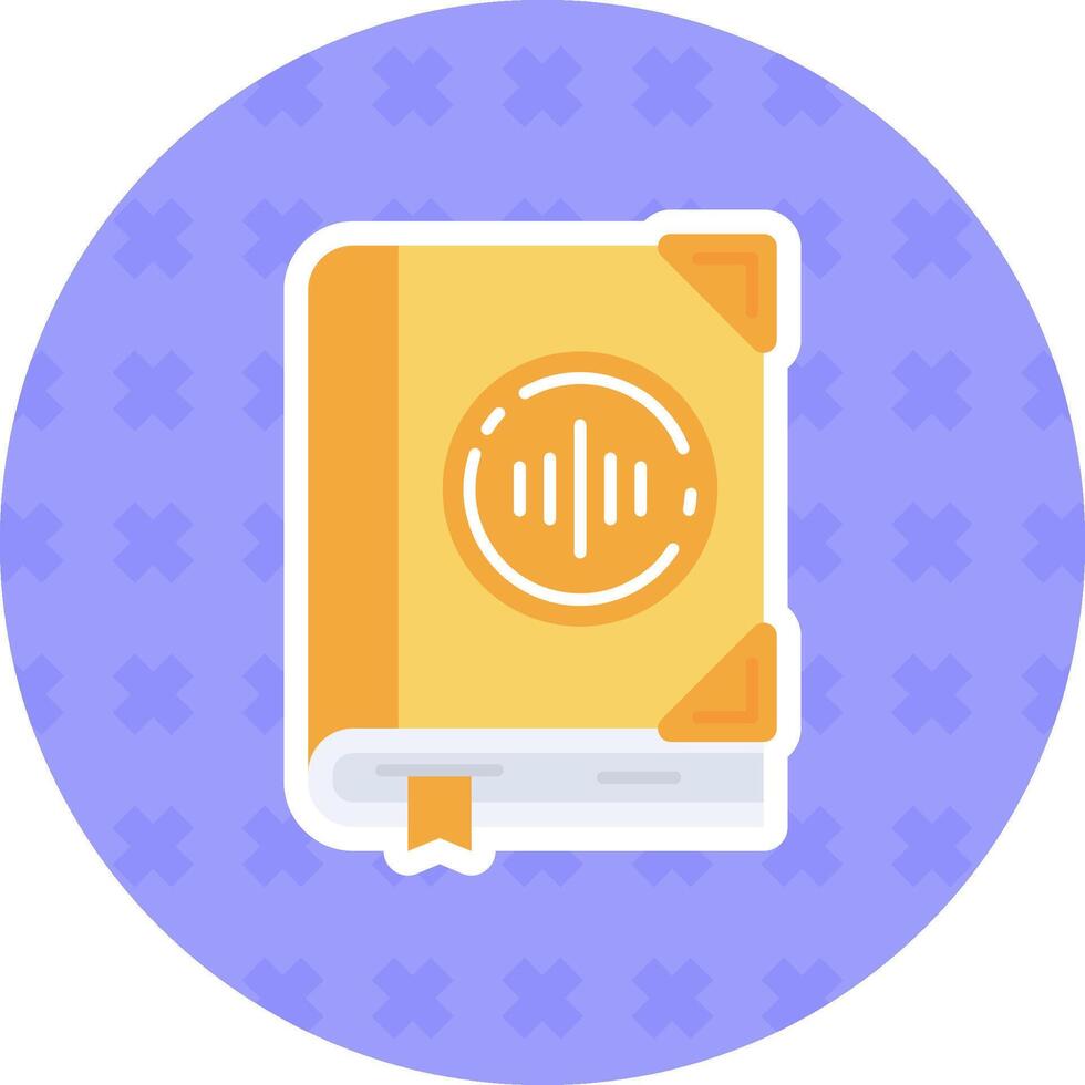 Audio book Flat Sticker Icon vector