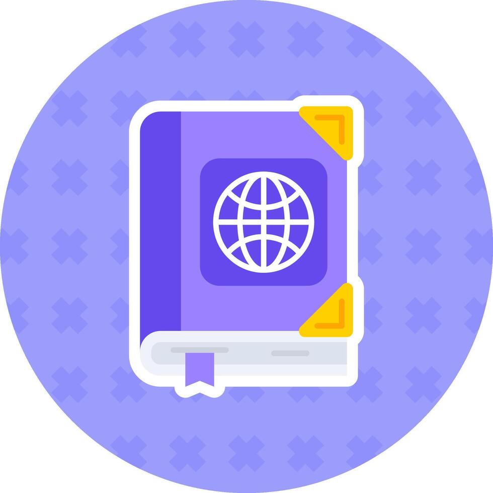 Atlas Flat Sticker Icon vector