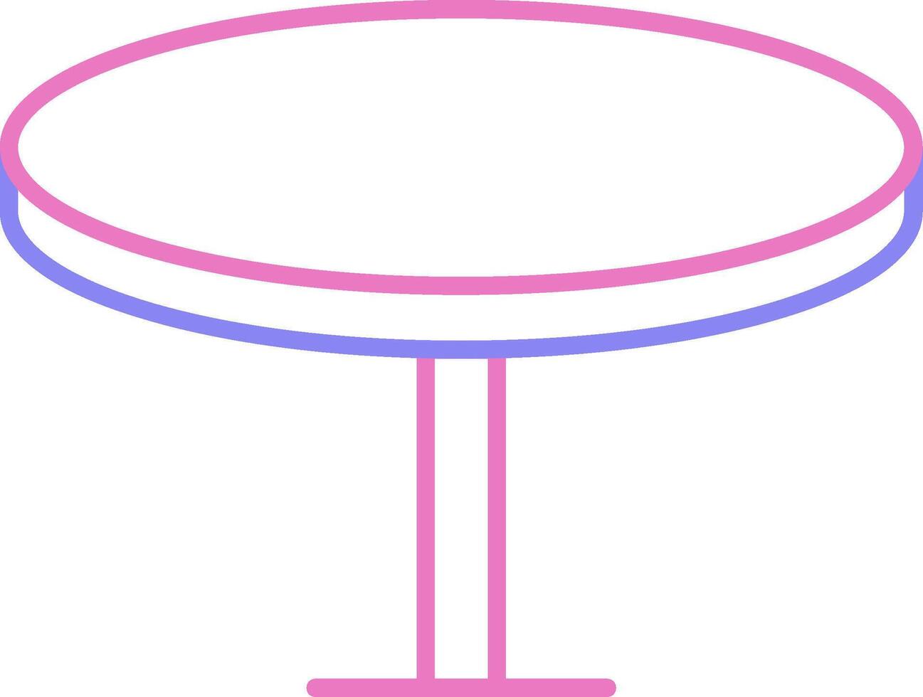 Round Table Linear Two Colour Icon vector