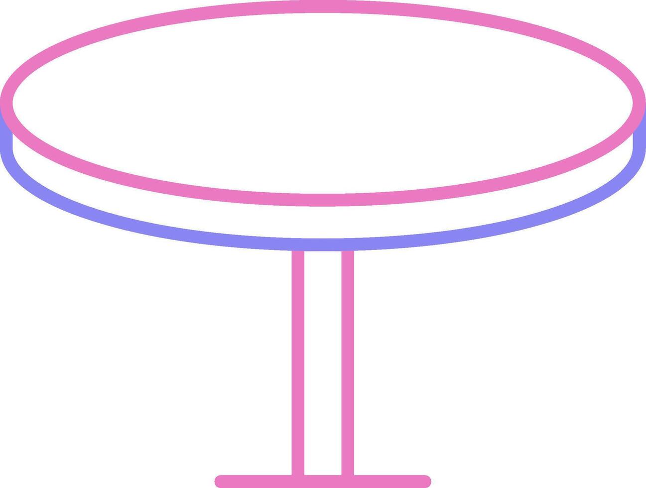 Round Table Linear Two Colour Icon vector