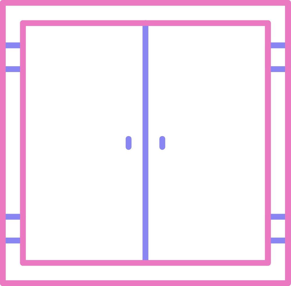 puerta lineal dos color icono vector