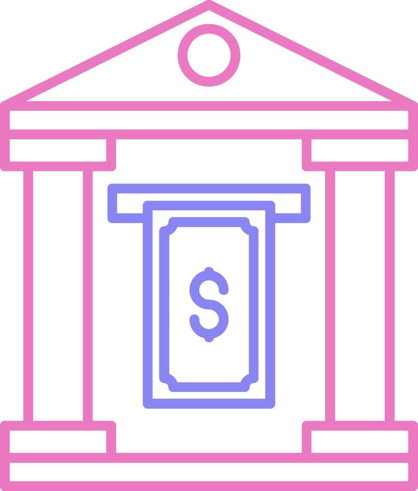 Cash Withdraw Linear Two Colour Icon vector